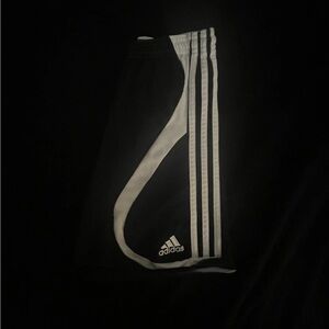 Boys Medium Striped Adidas Shorts . Black And White Color way.